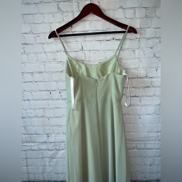 Azazie light green polyester formal long dress size M - Picture 10 of 14